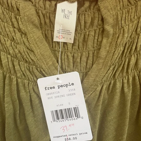 Super cute army green free people top! - Picture 2 of 2